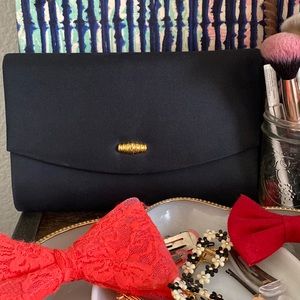 Adorable Vintage Black Clutch or Shoulder Bag